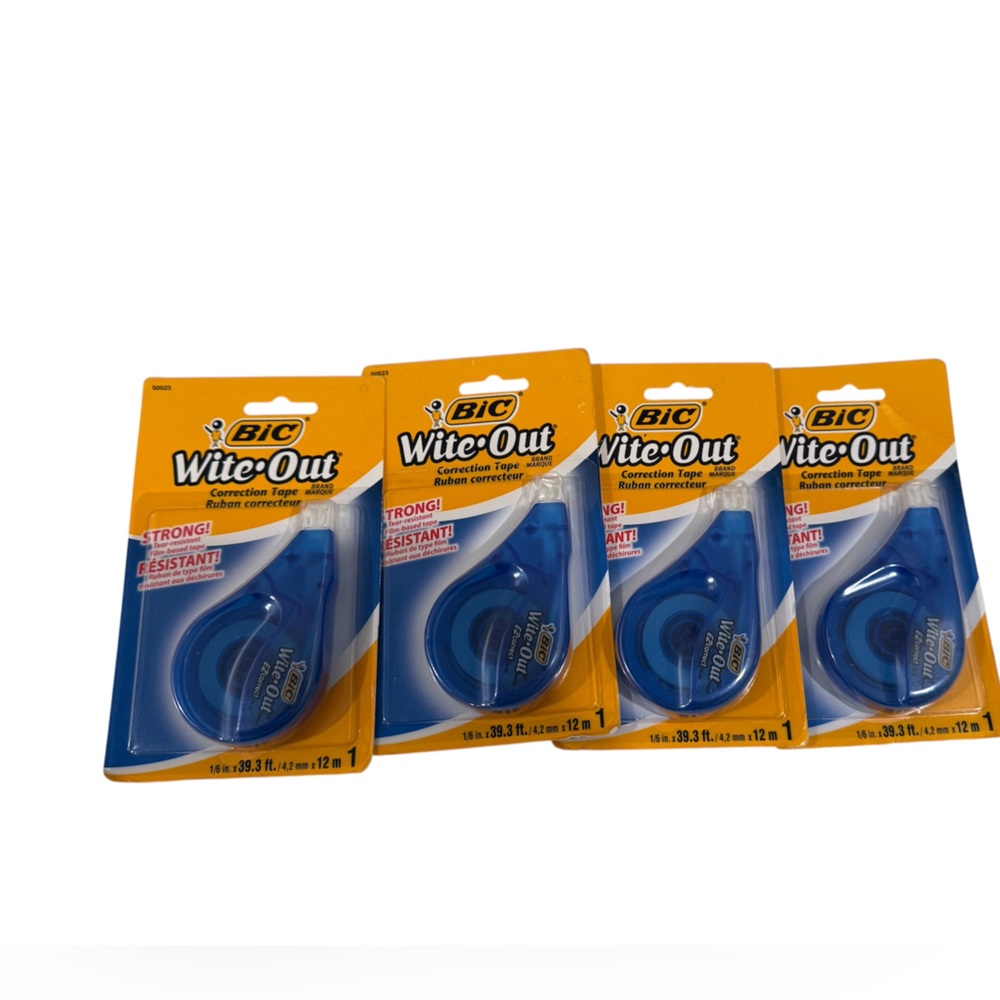 NEW BIC Wite-Out Correction Tape Bundle ~ 4 Included